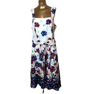 Lane Bryant Floral Dress with Belt Size 18